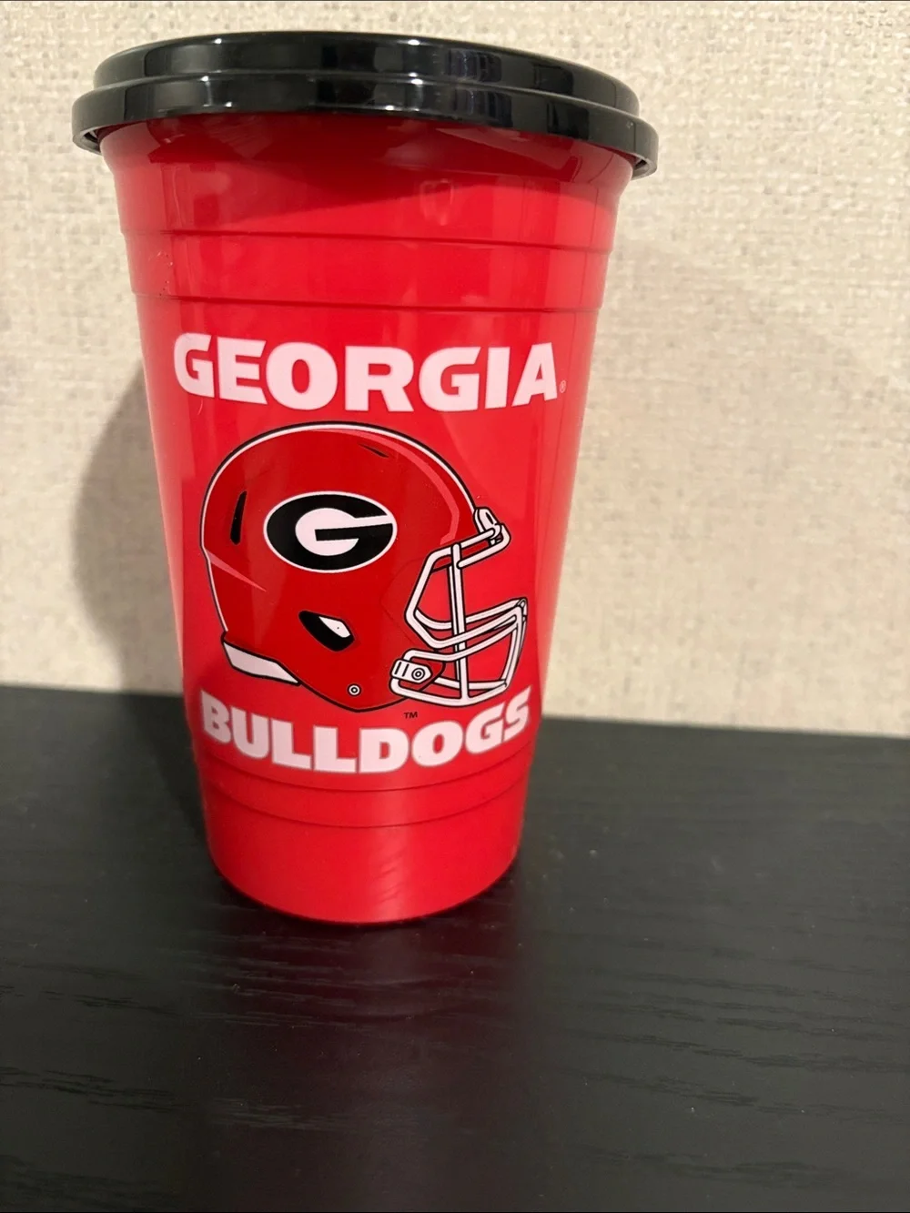 Georgia Bulldogs Red Reusable Party Cup with Black Lid